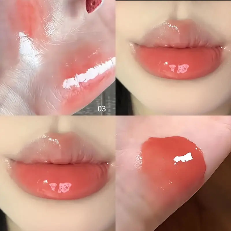 Mirror Lip Glaze – Moisturizing, natural, and easy-to-color. Water-gloss jelly texture for a soft, bare-face look. Perfect for gifts, concerts, and parties!