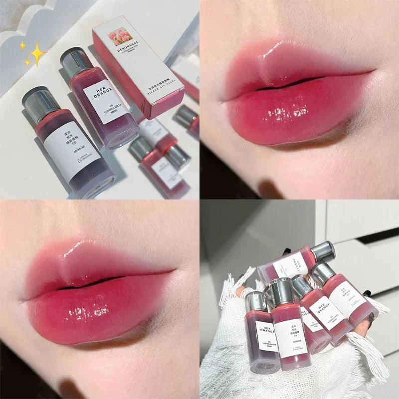 Korean Watery Light Clear Lip Glaze Lasting Hydration Lip Gloss Glassy Mirror Lipgloss Silky Moisturizing Non Fading Liquid Lipstick