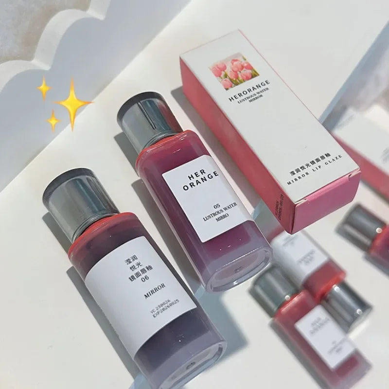 Korean Watery Light Clear Lip Glaze Lasting Hydration Lip Gloss Glassy Mirror Lipgloss Silky Moisturizing Non Fading Liquid Lipstick