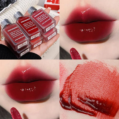 Mirror Jelly Lip Gloss Waterproof Moisturizing Water Glossy Liquid Lipstick Long Lasting Red Tint Lips