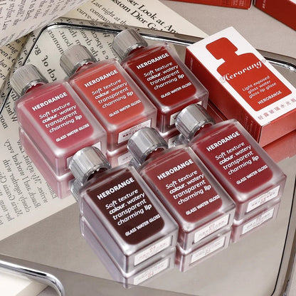 Mirror Jelly Lip Gloss Waterproof Moisturizing Water Glossy Liquid Lipstick Long Lasting Red Tint Lips