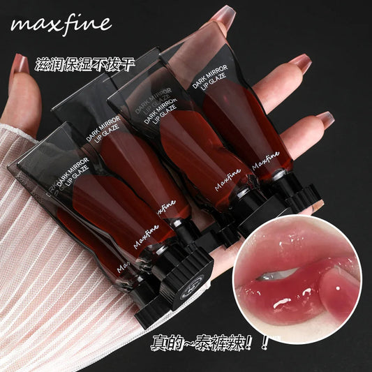 Maxfine Mirror Lipstick Lip Glaze Makeup Waterproof Non Stick Cup Tint Lasting Moisturizing Resistant Silky Lip Gloss