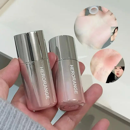HERORANGE Liquid Blush Stick with Sponge Tip – Waterproof & Long-Lasting. Achieve a natural, brightening effect with medium coverage. The orange-pink tone suits all skin tones for a flawless K-beauty glow!