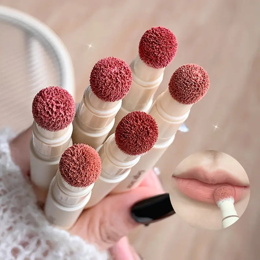 Lip Makeup 4 Colors – Super matte, non-stick cup, sponge head velvet mist lip powder cream. Long-lasting, colorful liquid lipstick and lip balm for a perfect.