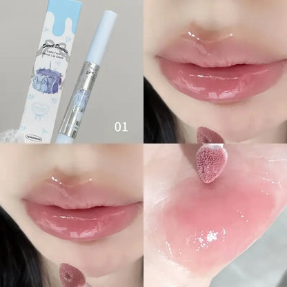Mirror Lip Glaze – Moisturizing, natural, and easy-to-color. Water-gloss jelly texture for a soft, bare-face look. Perfect for gifts, concerts, and parties!