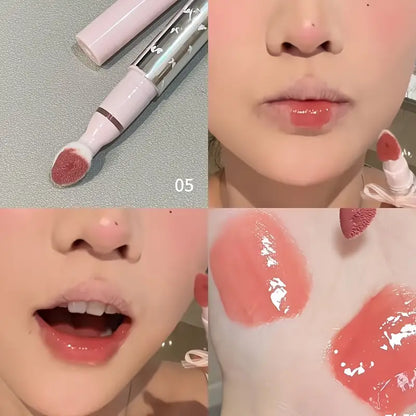Mirror Lip Glaze – Moisturizing, natural, and easy-to-color. Water-gloss jelly texture for a soft, bare-face look. Perfect for gifts, concerts, and parties!
