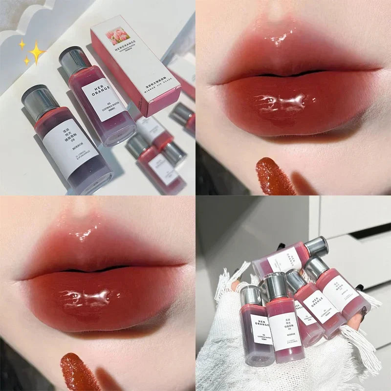 Korean Watery Light Clear Lip Glaze Lasting Hydration Lip Gloss Glassy Mirror Lipgloss Silky Moisturizing Non Fading Liquid Lipstick