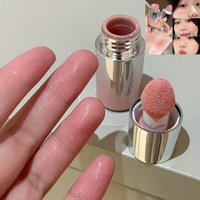 HERORANGE Liquid Blush Stick with Sponge Tip – Waterproof & Long-Lasting. Achieve a natural, brightening effect with medium coverage. The orange-pink tone suits all skin tones for a flawless K-beauty glow!