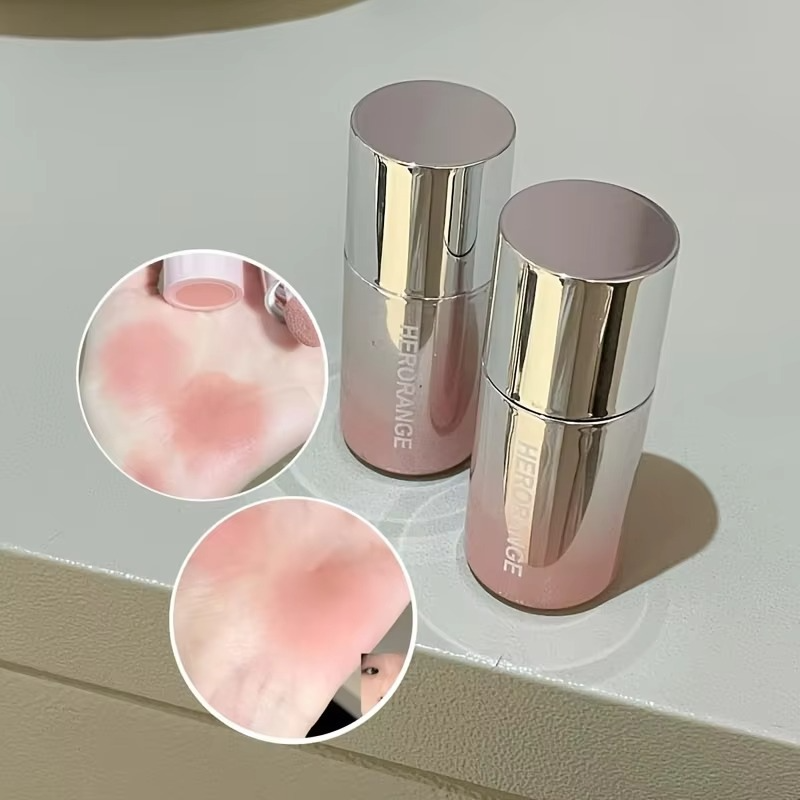 HERORANGE Liquid Blush Stick with Sponge Tip – Waterproof & Long-Lasting. Achieve a natural, brightening effect with medium coverage. The orange-pink tone suits all skin tones for a flawless K-beauty glow!