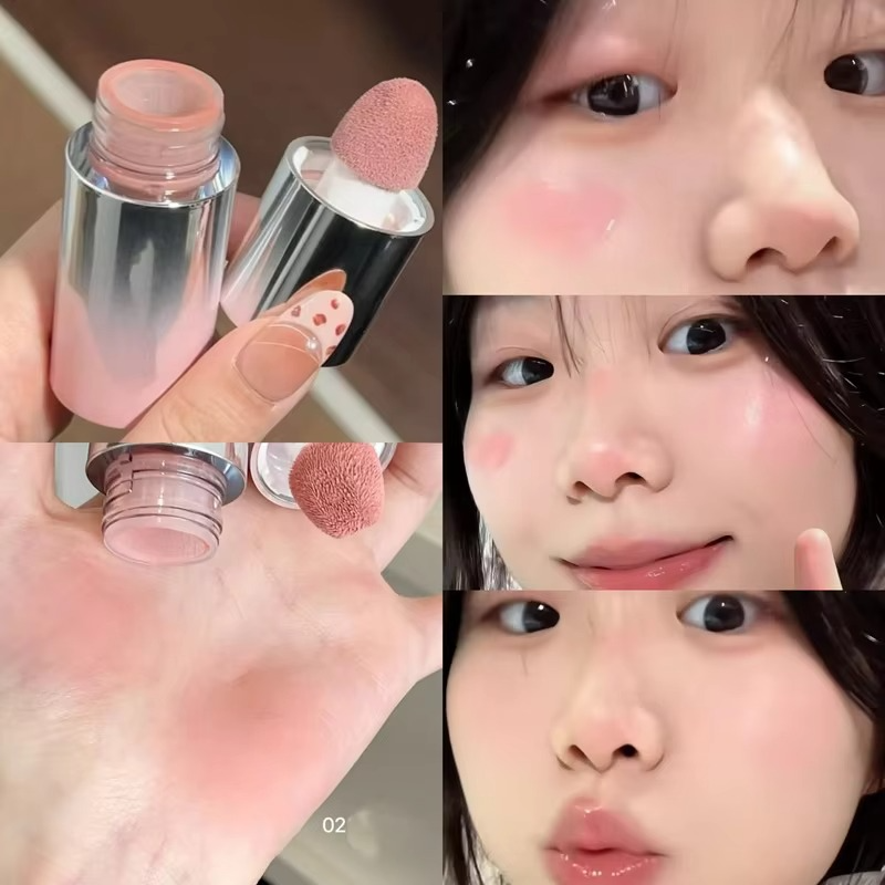 HERORANGE Liquid Blush Stick with Sponge Tip – Waterproof & Long-Lasting. Achieve a natural, brightening effect with medium coverage. The orange-pink tone suits all skin tones for a flawless K-beauty glow!
