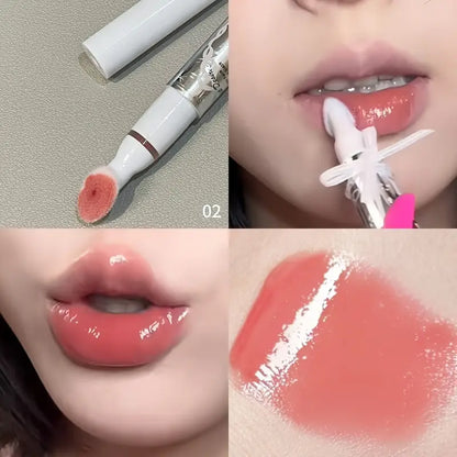 Mirror Lip Glaze – Moisturizing, natural, and easy-to-color. Water-gloss jelly texture for a soft, bare-face look. Perfect for gifts, concerts, and parties!