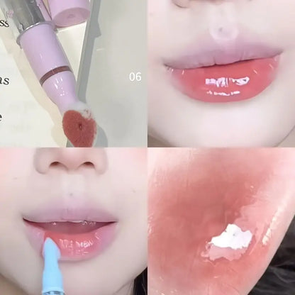 Mirror Lip Glaze – Moisturizing, natural, and easy-to-color. Water-gloss jelly texture for a soft, bare-face look. Perfect for gifts, concerts, and parties!