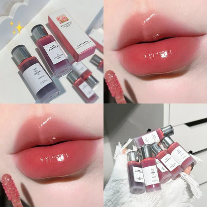 Korean Watery Light Clear Lip Glaze Lasting Hydration Lip Gloss Glassy Mirror Lipgloss Silky Moisturizing Non Fading Liquid Lipstick