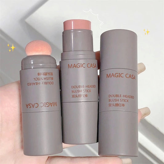 Dual-Ended Lipstick & Blush – Waterproof Matte, Brightening, Long-Lasting Berry & Pink Shades